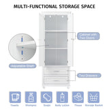ModernLuxe 15.7-in W x 62.5-in H Wood Composite White Wall-mount Utility Storage Cabinet