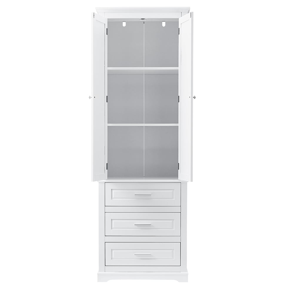 ModernLuxe 15.7-in W x 70-in H Wood Composite White Wall-mount Utility Storage Cabinet