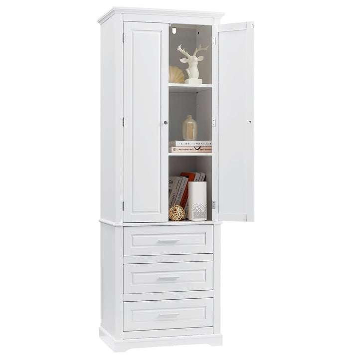ModernLuxe 15.7-in W x 70-in H Wood Composite White Wall-mount Utility Storage Cabinet