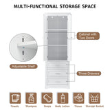 ModernLuxe 15.7-in W x 70-in H Wood Composite White Wall-mount Utility Storage Cabinet