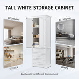 ModernLuxe 15.7-in W x 70-in H Wood Composite White Wall-mount Utility Storage Cabinet