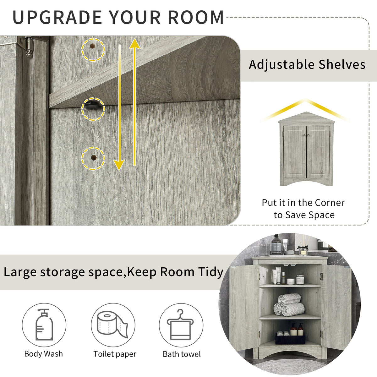 ModernLuxe 17.2-in W x 31.5-in H Wood Composite Oak Wall-mount Utility Storage Cabinet