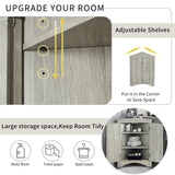 ModernLuxe 17.2-in W x 31.5-in H Wood Composite Oak Wall-mount Utility Storage Cabinet