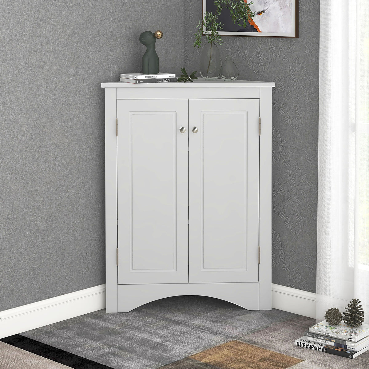 ModernLuxe 17.2-in W x 31.5-in H Wood Composite White Wall-mount Utility Storage Cabinet