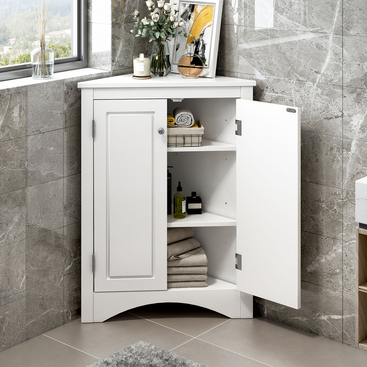 ModernLuxe 17.2-in W x 31.5-in H Wood Composite White Wall-mount Utility Storage Cabinet