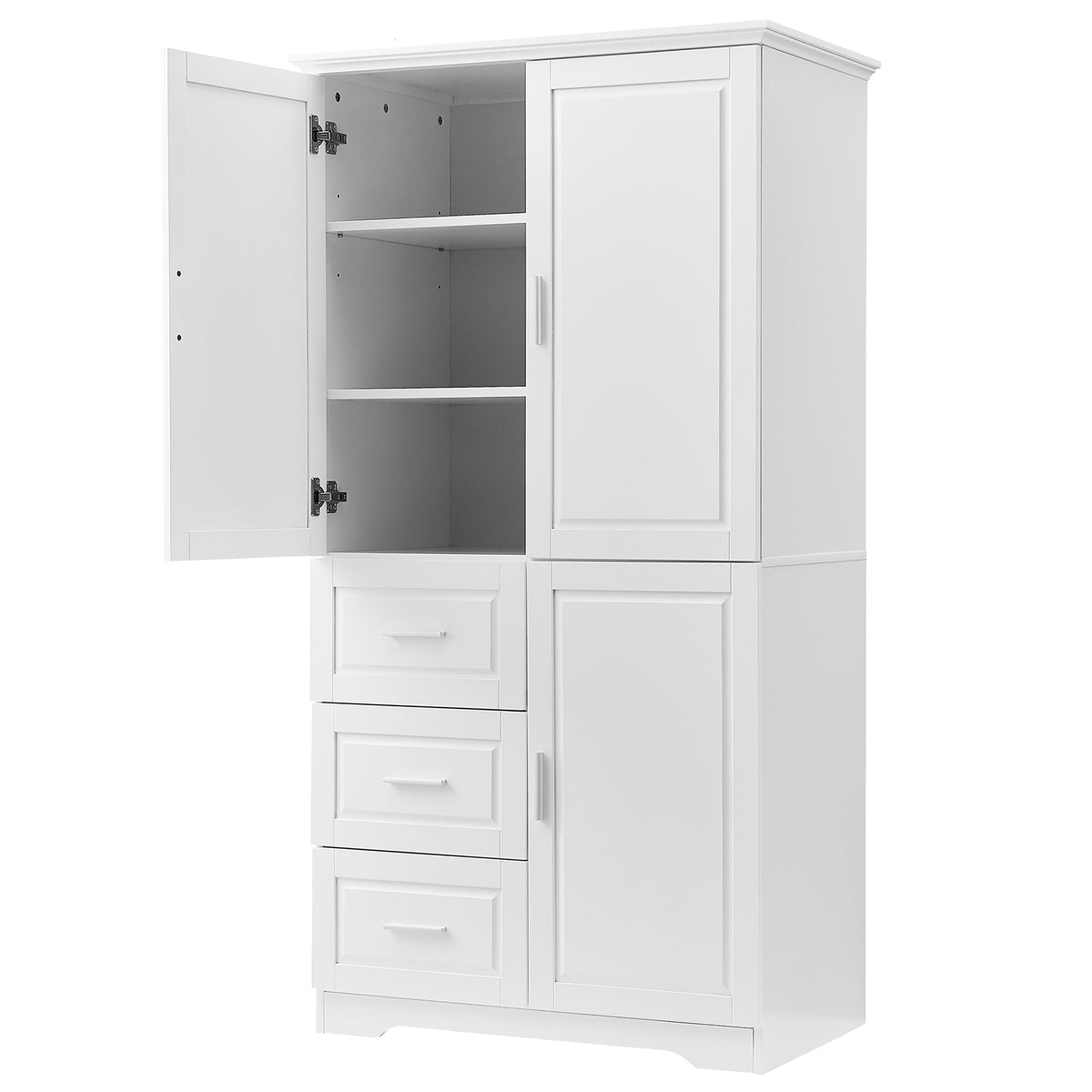 ModernLuxe 19.6-in W x 62.2-in H Wood Composite White Wall-mount Utility Storage Cabinet
