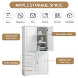 ModernLuxe 19.6-in W x 62.2-in H Wood Composite White Wall-mount Utility Storage Cabinet