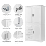 ModernLuxe 19.6-in W x 62.2-in H Wood Composite White Wall-mount Utility Storage Cabinet