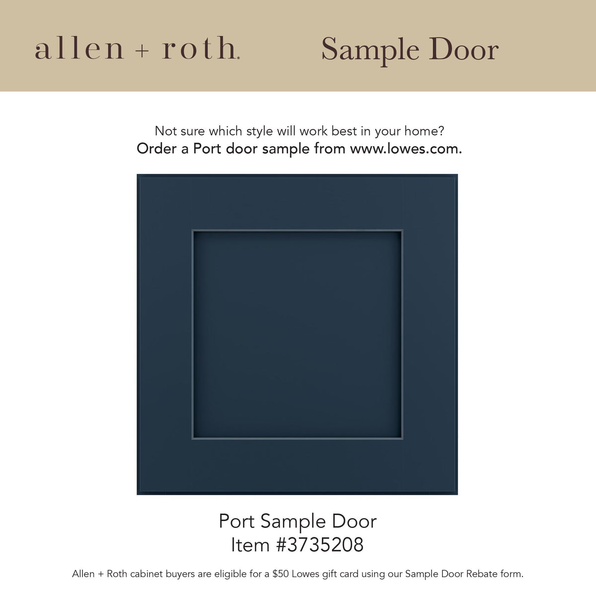 allen + roth Port 12-in W x 34.5-in H x 24-in D Navy 3-Drawer Base Fully Assembled Cabinet (Flat Panel Style)
