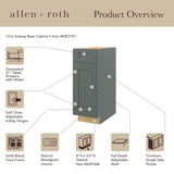 allen + roth Galway 12-in W x 34.5-in H x 24-in D Sage 1-Drawer Base Fully Assembled Cabinet (Flat Panel Shaker Style)