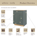 allen + roth Galway 18-in W x 34.5-in H x 24-in D Sage 3-Drawer Base Fully Assembled Cabinet (Flat Panel Style)