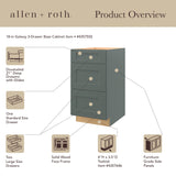 allen + roth Galway 24-in W x 34.5-in H x 24-in D Sage 1-Drawer Base Fully Assembled Cabinet (Flat Panel Shaker Style)