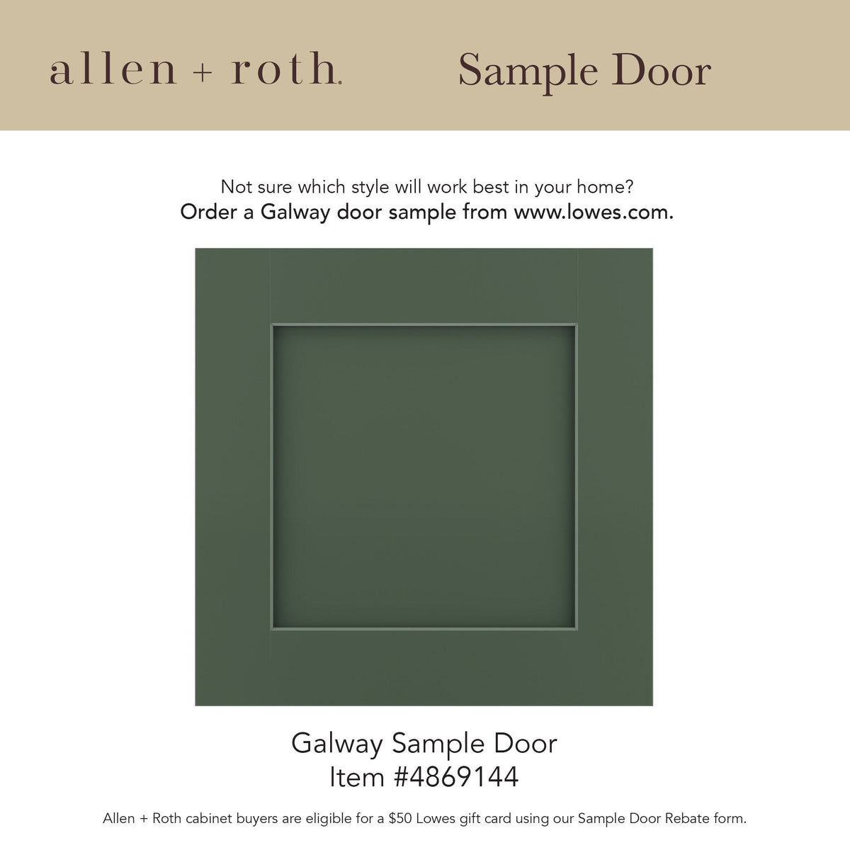 allen + roth Galway 24-in W x 34.5-in H x 24-in D Sage 1-Drawer Base Fully Assembled Cabinet (Flat Panel Shaker Style)