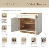 allen + roth Aveley 36-in W x 34.5-in H x 24-in D Linen 1-Drawer Base Fully Assembled Cabinet (Flat Panel Shaker Style)