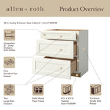 allen + roth Aveley 30-in W x 34.5-in H x 24-in D Linen 3-Drawer Base Fully Assembled Cabinet (Flat Panel Style)