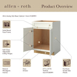 allen + roth Aveley 24-in W x 34.5-in H x 24-in D Linen Sink Base Fully Assembled Cabinet (Flat Panel Shaker Style)