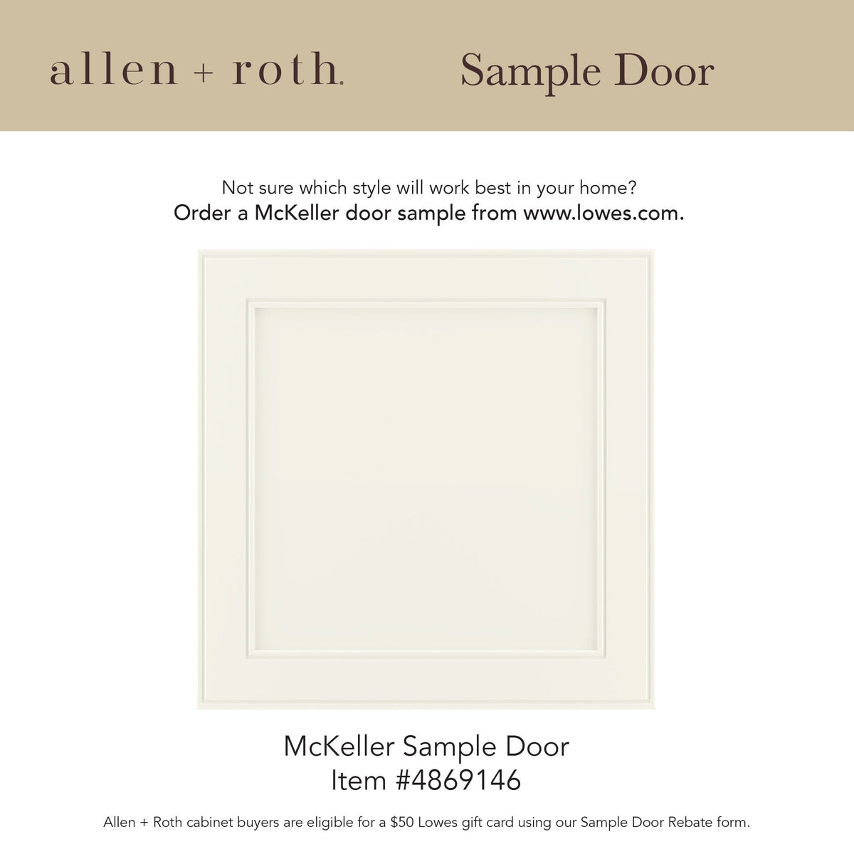 allen + roth McKeller 18-in W x 34.5-in H x 24-in D Linen 1-Drawer Base Fully Assembled Cabinet (Flat Panel Mitered Style)