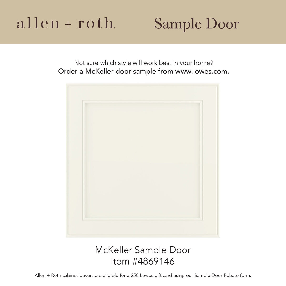 allen + roth McKeller 24-in W x 34.5-in H x 24-in D Linen 1-Drawer Base Fully Assembled Cabinet (Flat Panel Shaker Style)