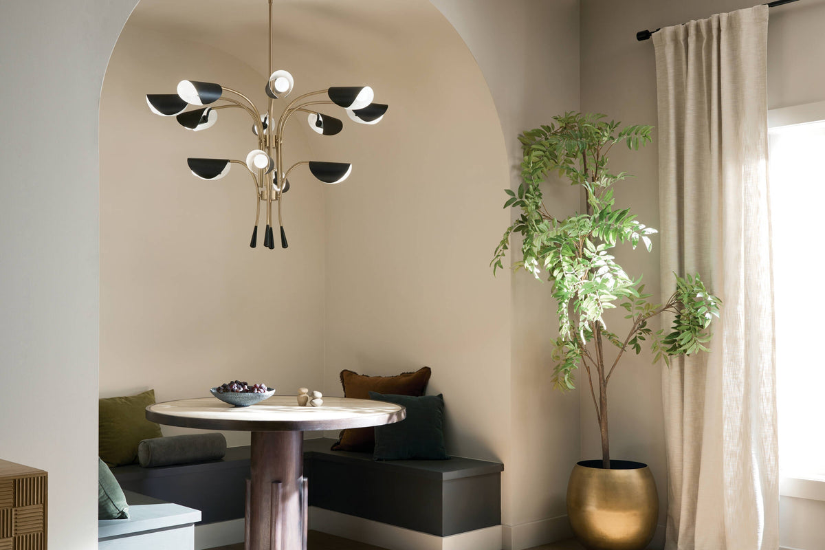 Kichler Phix 6-Light Gold Mid-century Chandelier