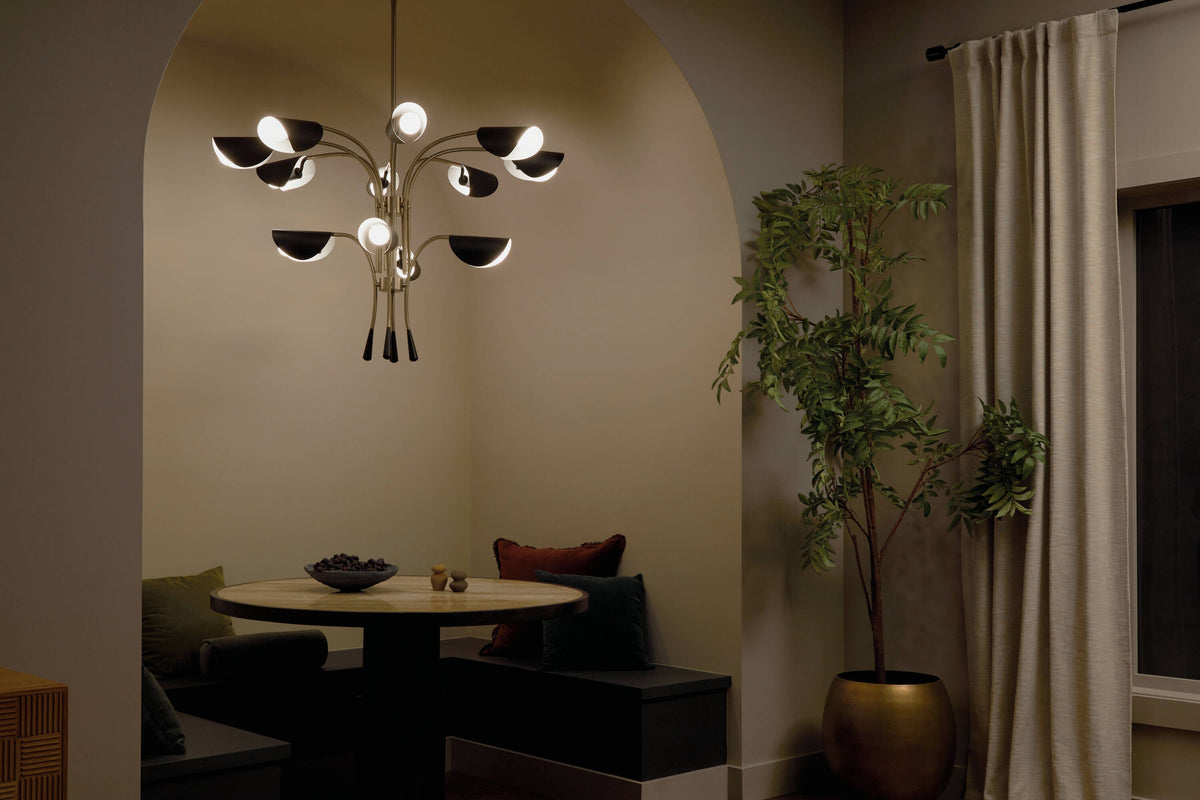 Kichler Phix 6-Light Gold Mid-century Chandelier