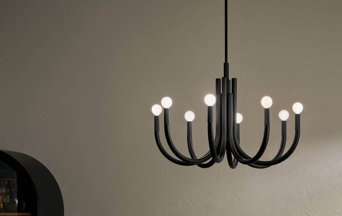 Kichler Odensa 8-Light Black Modern/Contemporary Chandelier