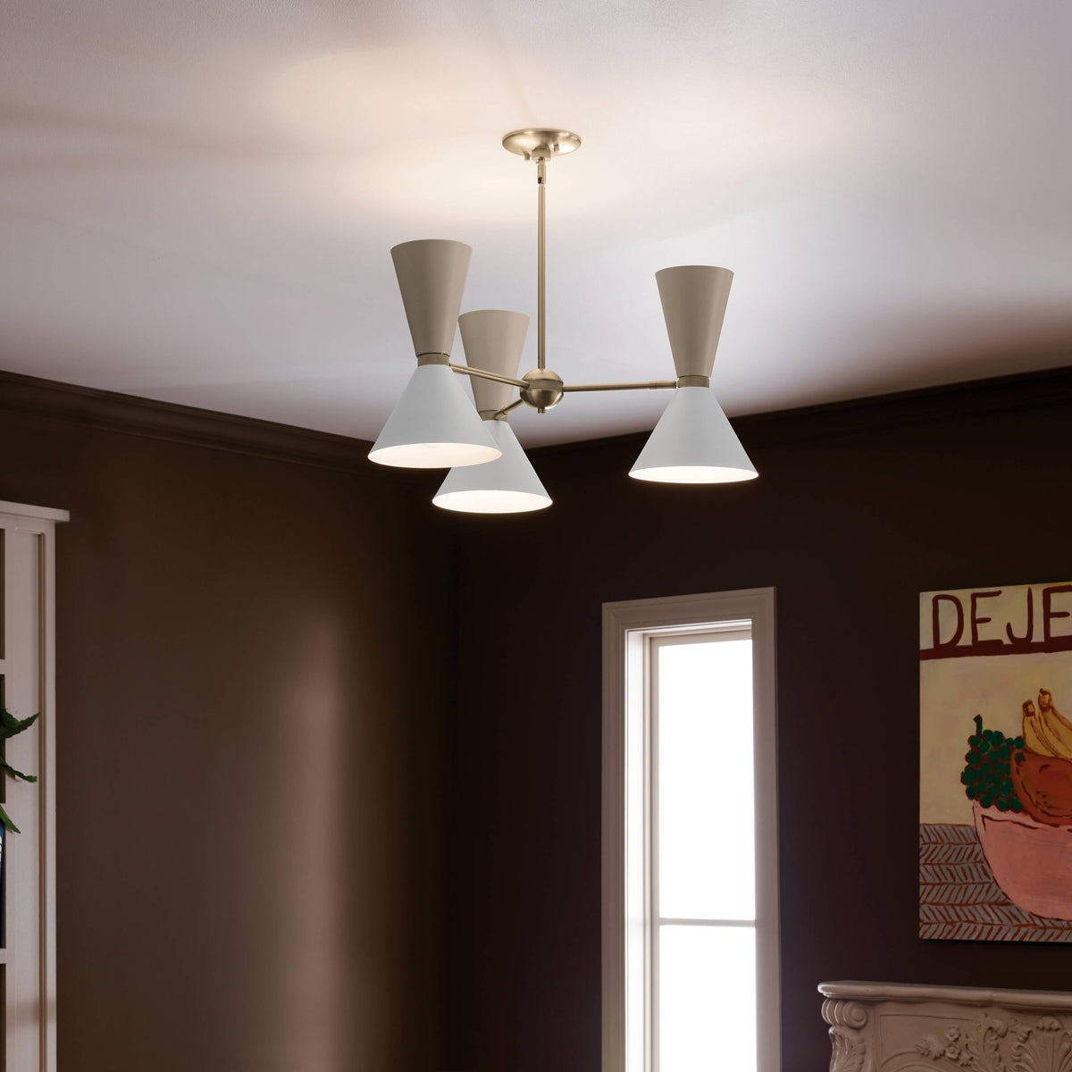 Kichler Phix 6-Light Gold Mid-century Chandelier