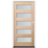 Creative Entryways 36" x 80" Full Lite Mahogany Front Door with Frosted Glass