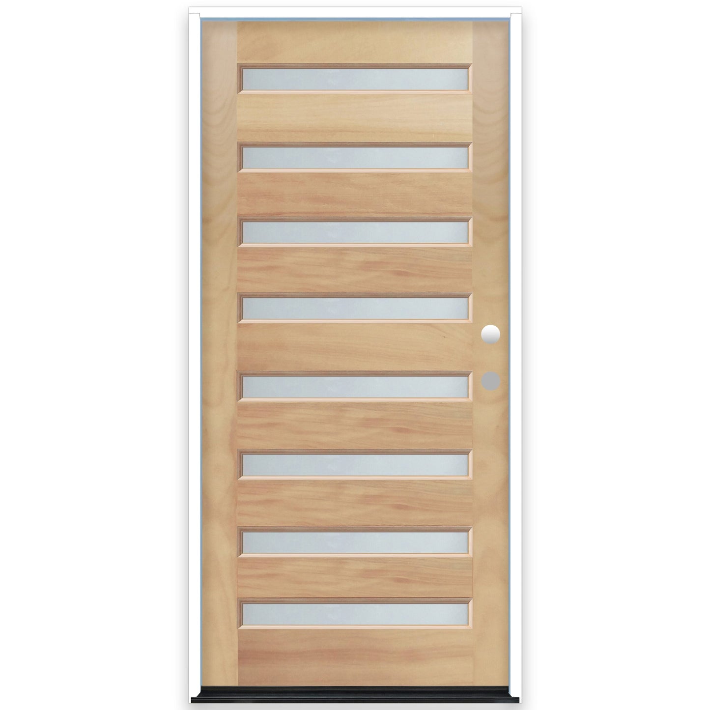 Creative Entryways Mahogany Wood Prehung Front Door with Frosted Glass