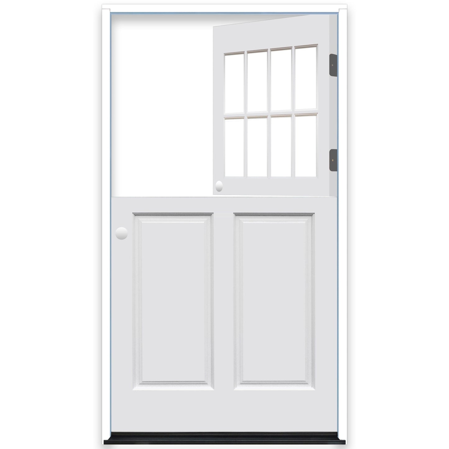 Creative Entryways 42" x 80" White Prehung Single Dutch Door with Solid Hardwood Core and Clear Glass