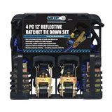Grip 12 ft. Reflective Ratchet Tie Down (4-Piece) - Super Arbor