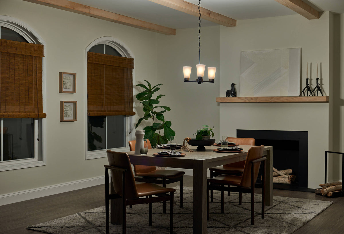 Kichler Stamos 3-Light Black Transitional Chandelier