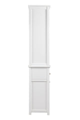 Alaterre Furniture Dorset 17-in x 65-in x 13-in White Wood Freestanding Linen Cabinet