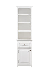 Alaterre Furniture Dorset 17-in x 65-in x 13-in White Wood Freestanding Linen Cabinet