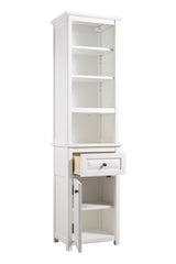 Alaterre Furniture Dorset 17-in x 65-in x 13-in White Wood Freestanding Linen Cabinet