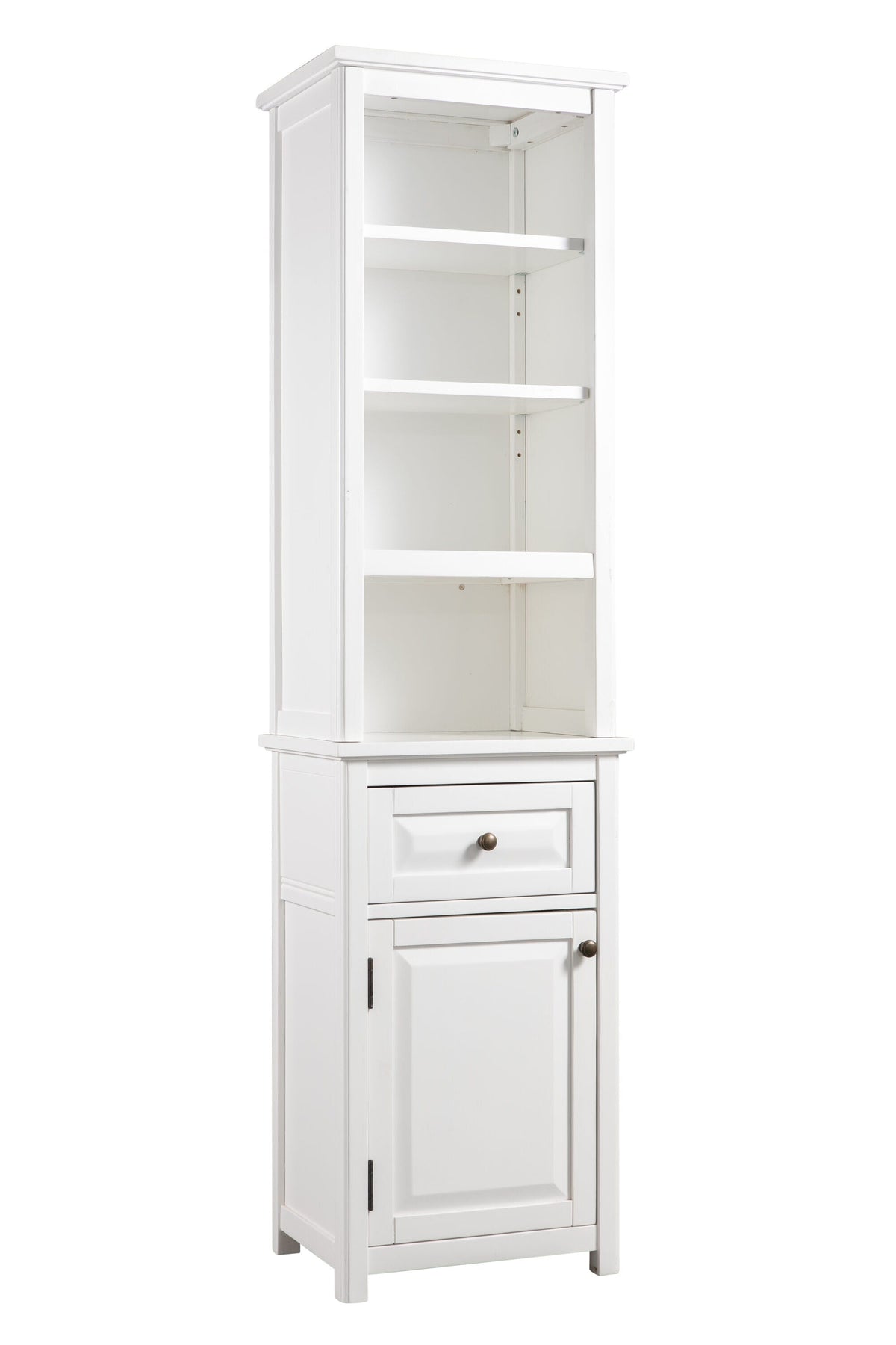 Alaterre Furniture Dorset 17-in x 65-in x 13-in White Wood Freestanding Linen Cabinet