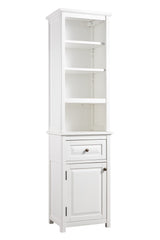 Alaterre Furniture Dorset 17-in x 65-in x 13-in White Wood Freestanding Linen Cabinet