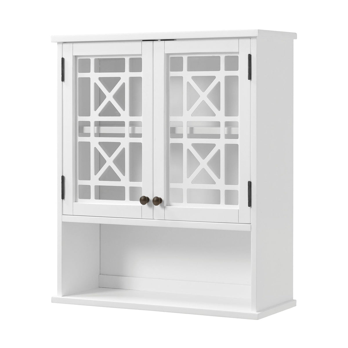 Alaterre Furniture 27-in x 37-in x 8-in White Wood Wall-mount Linen Cabinet