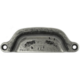 Laurey Riverstone 3-in (76mm) Center to Center Distressed Pewter Rectangular Cup Drawer Pull
