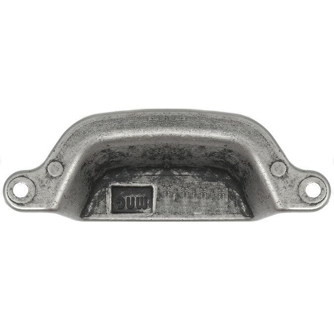 Laurey Riverstone 3-in (76mm) Center to Center Distressed Pewter Rectangular Cup Drawer Pull