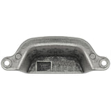 Laurey Riverstone 3-in (76mm) Center to Center Distressed Pewter Rectangular Cup Drawer Pull