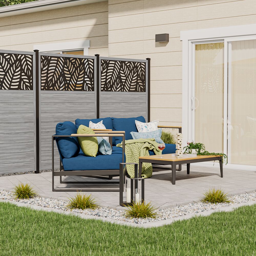 Freedom Sanibel 6-ft H x 4-ft W Driftwood Vinyl Flat-top Fence Panel (Unassembled)