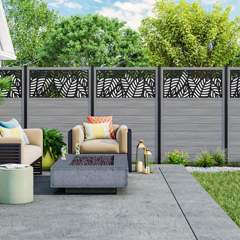 Freedom Sanibel 6-ft H x 4-ft W Driftwood Vinyl Flat-top Fence Panel (Unassembled)