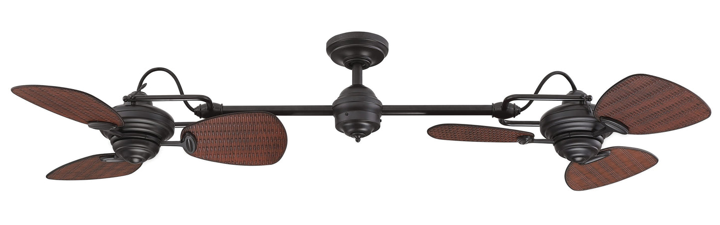Harbor Breeze Twin Breeze II 74-in Oil-Rubbed Bronze Outdoor Downrod Ceiling Fan with Light