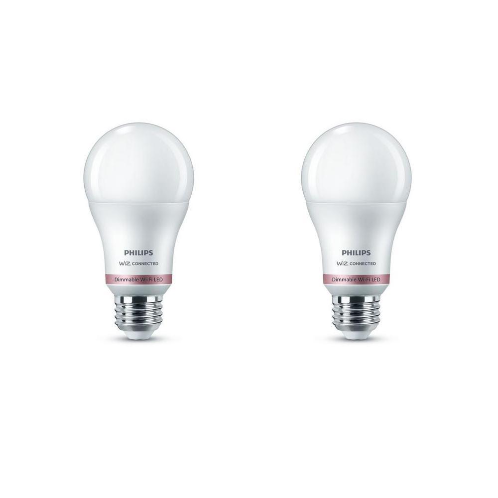 Daylight A19 LED 60-Watt Equivalent Dimmable Smart Wi-Fi Wiz Connected Wireless Light Bulb (4-Pack) - Super Arbor