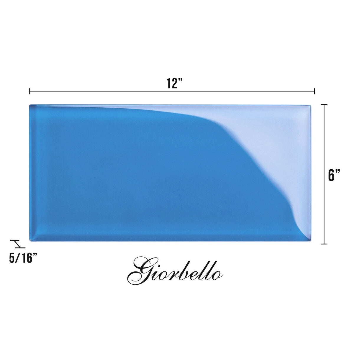 Giorbello Classic Premium Cobalt Blue 6-in x 12-in Glossy Glass Subway Wall Tile (5-sq. ft/ Carton)