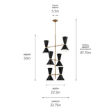 Kichler Phix 12-Light Gold Mid-century Chandelier