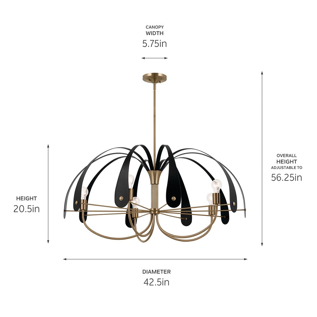 Kichler Petal 5-Light Gold Vintage Chandelier