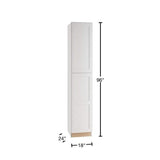 Home Decorators Collection Newport 18 in. W x 24 in. D x 96 in. H Assembled Plywood Pantry Kitchen Cabinet in Pacific White with 4ROT Soft Close LH