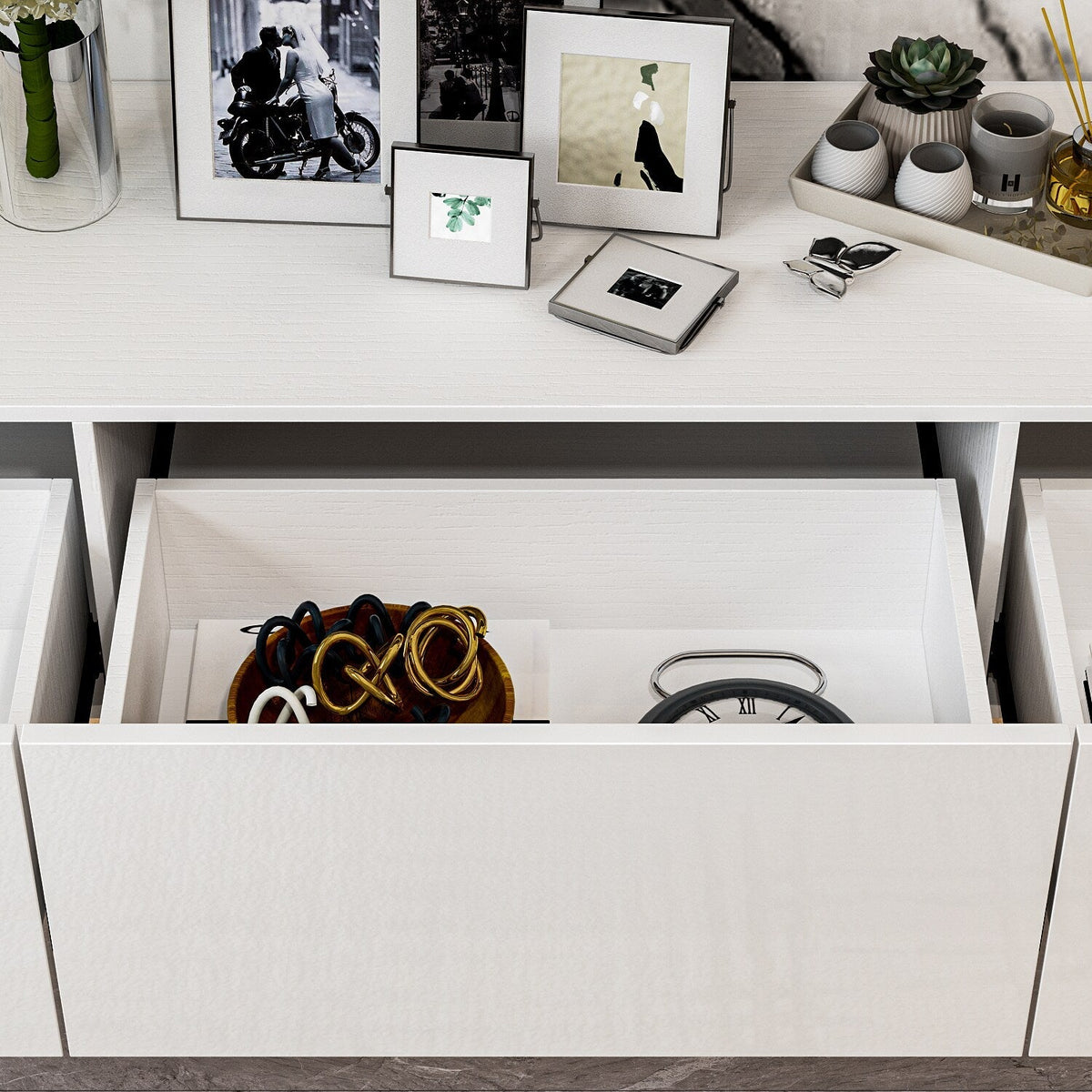 FUFU&GAGA Modern/Contemporary White Tv Cabinet (Accommodates TVs up to 65-in)