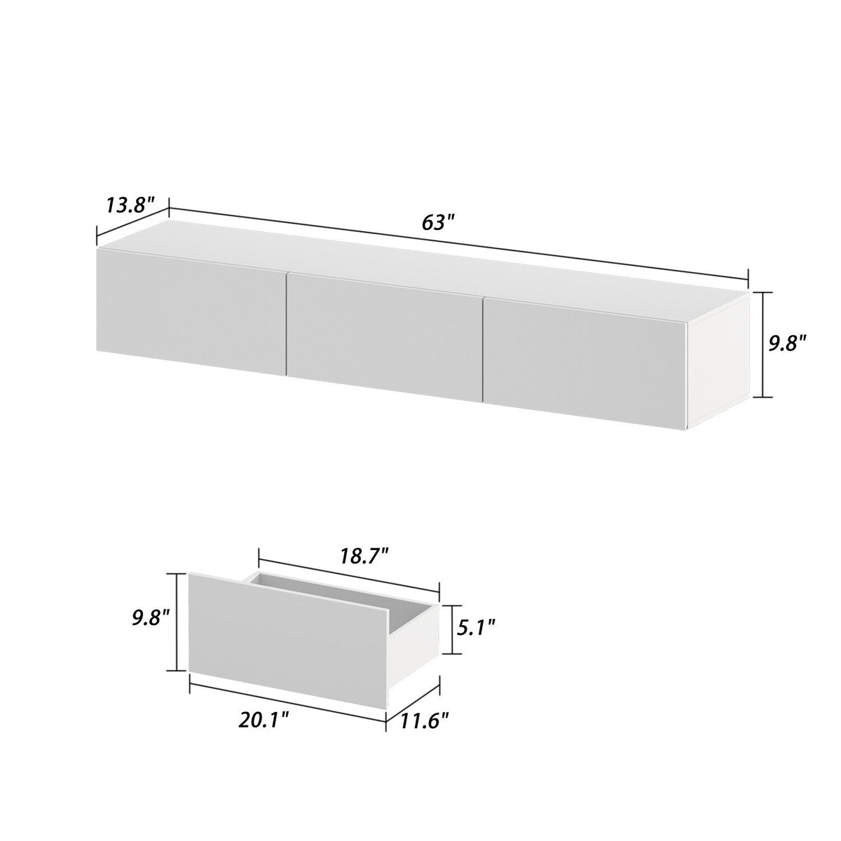 FUFU&GAGA Modern/Contemporary White Tv Cabinet (Accommodates TVs up to 65-in)